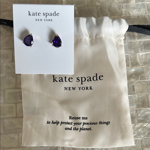 kate spade Jewelry - Kate Spade Deep Purple Teardrop Earrings